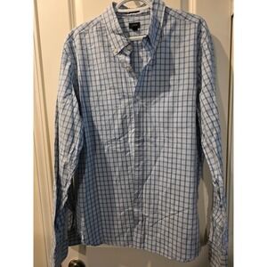J Crew Men's‎ White Green Checkered Dress Shirt SZ XL